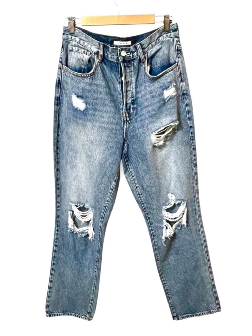 Pacsun Dad Jean Button Fly Ripped Distressed Jeans Size 29